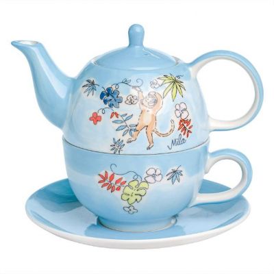 Mila Keramik Tee-Set Rotwild - Tea For One Mit Hirsch Motiv